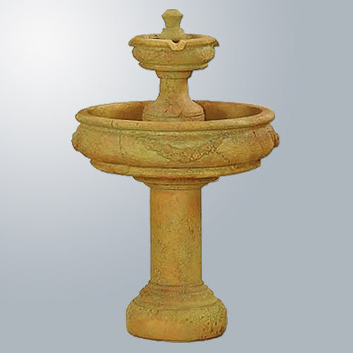 Rosa Two Tier Outdoor Water Fountain with Tall Base in a garden setting