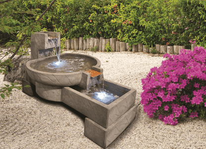 NeoStone Cascade Fountain with water flowing