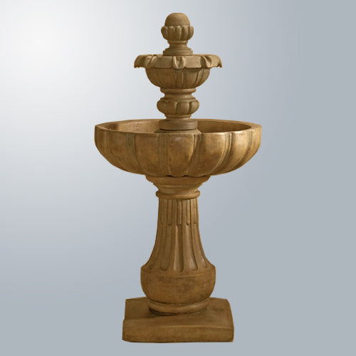 Serafina Two Tier Fountain outdoor water feature with decorative basin