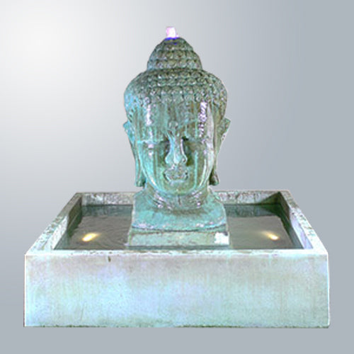 Serene Buddha Courtyard Fountain with water flowing