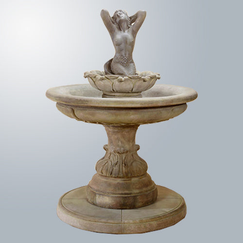 Sirena Mermaid Fountain with water flowing