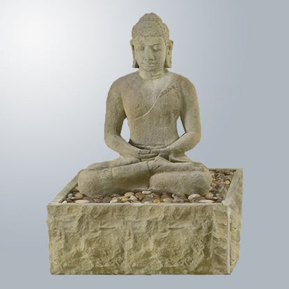 Sitting Buddha Fountain with water flowing