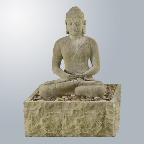 Sitting Buddha Fountain with water flowing
