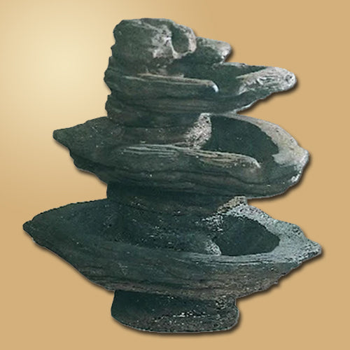 Slate Three Tier Outdoor Water Fountain with Water Flowing