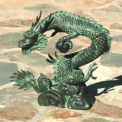 Brass Baron Small Water Dragon Garden Accent