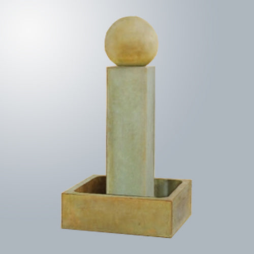 Smooth Pilar Fountain Short outdoor water feature