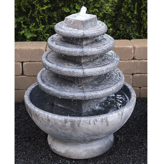 Solstice Fountain outdoor water feature with tiered design
