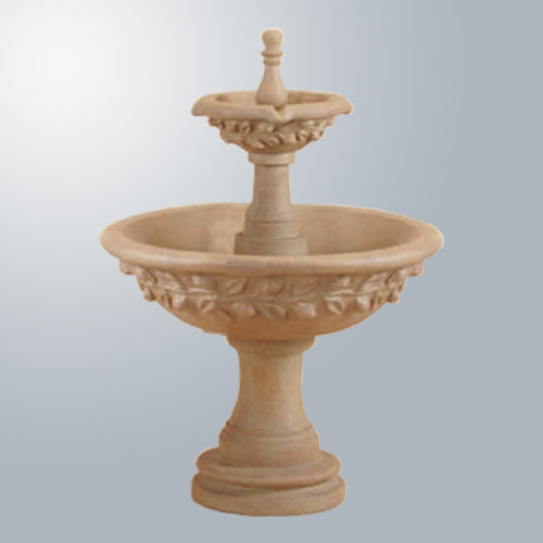 Sorrento Lemon Two Tier Fountain in a garden setting