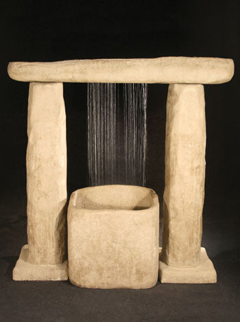 Stonehenge Outdoor Fountain with water flowing