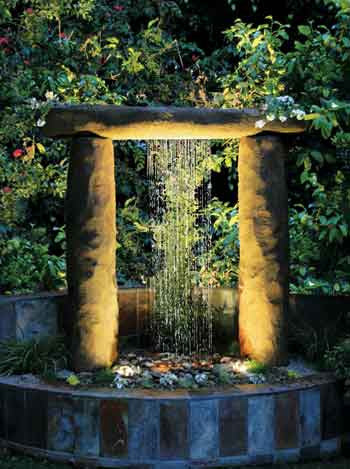 Stonehenge Outdoor Fountain with RK2 pump and basin kit