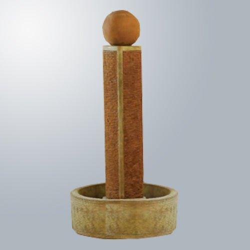 Tempo Fountain outdoor water feature with tiered design and natural stone finish
