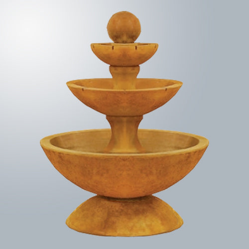 Terso Three Tier Fountain Short With Spillways outdoor water feature