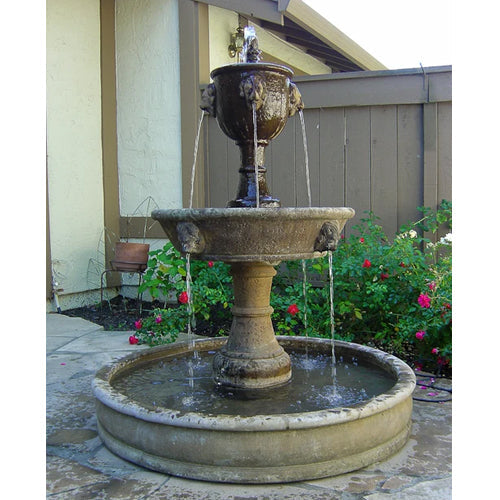 Tiberina Pond Outdoor Water Fountain with water flowing