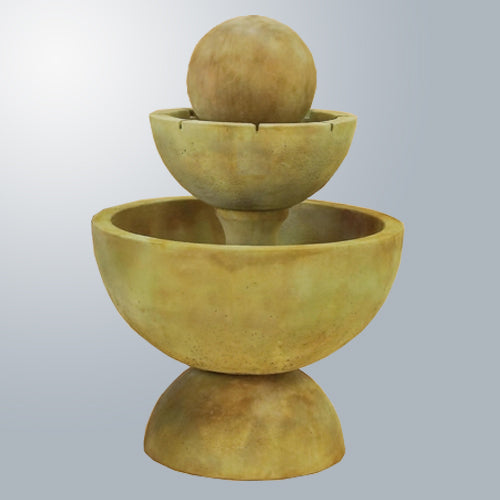 Tondo Two Tier Fountain With Spillways outdoor water feature