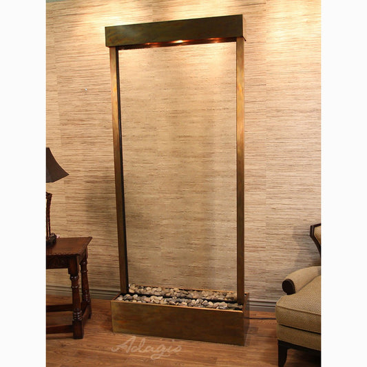 Tranquil River Floor Fountain Center Mount with water flowing