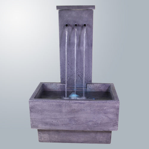 Tre Rame Fountain outdoor water feature with three tiers and copper finish