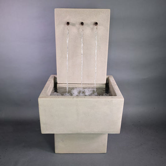 Tribus Patio Wall Fountain with water flowing