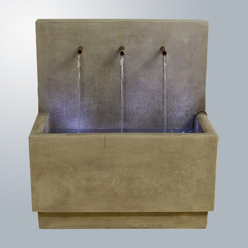 Tribus Wall Outdoor Water Fountain with three tiers and a rustic finish