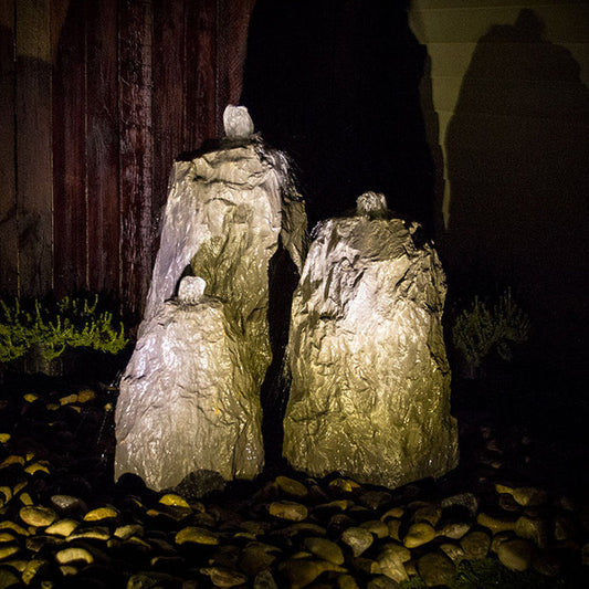 Triple Matterhorn Outdoor Fountain Rock with water flowing