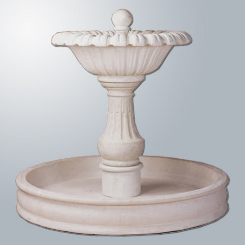Tuscana Pond Outdoor Water Fountain with tiered design and natural stone finish