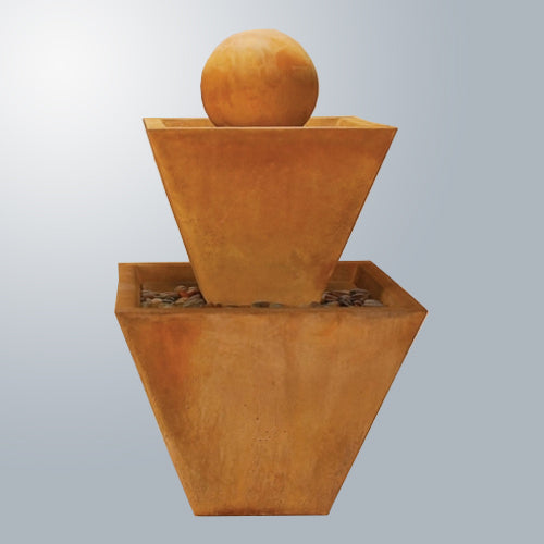 Two Tier Fountain With Ball outdoor water feature