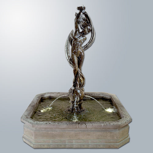 Vestal Dancer Fountain outdoor water feature with statue