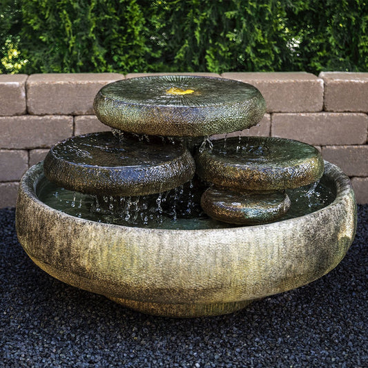 Water Lilies Fountain outdoor water feature with lily pad design