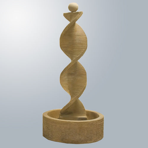 Water Spiral with Round Bowl and Ball Finial fountain