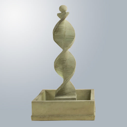 Water Spiral with Square Bowl and Ball Finial fountain