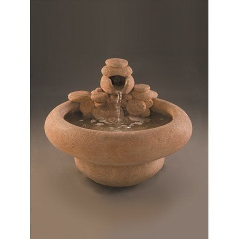 Large Serenity Cast Stone Garden Fountain with water flowing