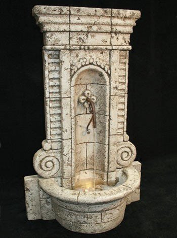 Champagne Wall Outdoor Fountain with water flowing