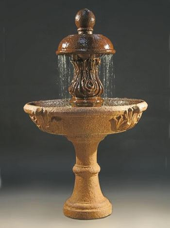 Cobra Tiered Garden Fountain with water flowing