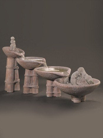Otter Tiered Cast Stone Outdoor Fountain with Water Flowing