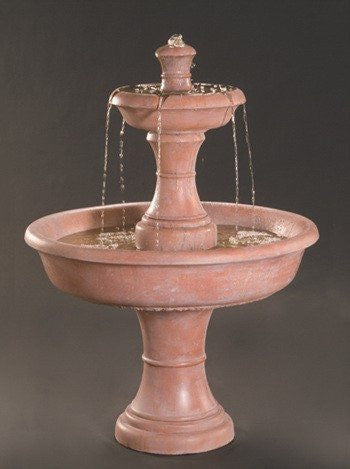 Shasta Two Tier Garden Fountain with water flowing
