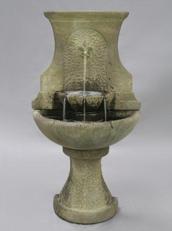 Floret Cast Stone Wall Outdoor Fountain with water flowing