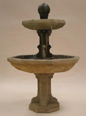 Augustan Tiered Outdoor Fountain with water flowing